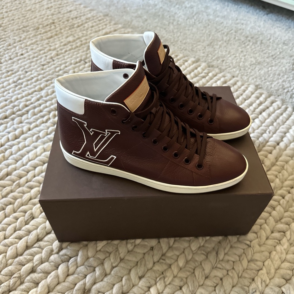 Louis Vuitton Brown High-Top Men’s Leather Sneakers